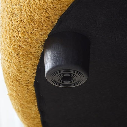 125'' Modern Curved Cloud Sofa Luxury Living Room 5 Seater Combo Sofa Cloud Curve Design Mid Century Upholstered Sofa with Ottoman for Living Room Bedroom Apartment (Boucle+Left Facing, Yellow)