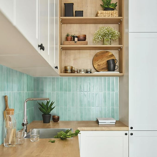 SMART TILES Peel and Stick Backsplash - 5 Sheets of 11.43" x 9" - 3D Adhesive Peel and Stick Tile Backsplash for Kitchen, Bathroom, Wall Tile