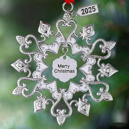 Christmas Tree Ornaments Snowflake Dated 2025, Metal Christmas Ornaments, Christmas Tree Decorations, Hanging Decoration, Angel Reindeer