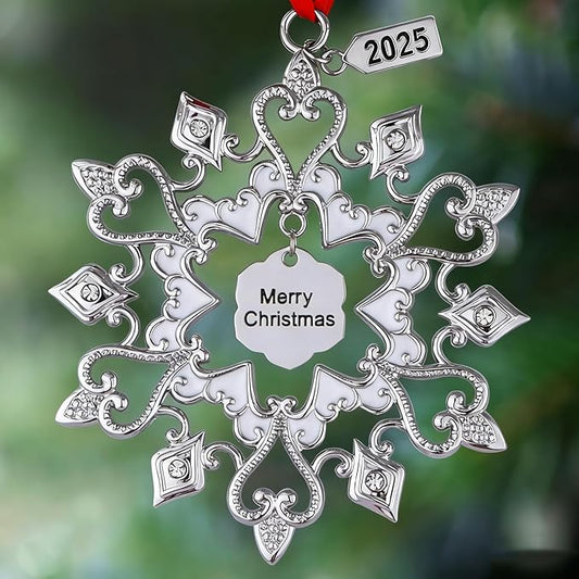 Christmas Tree Ornaments Snowflake Dated 2025, Metal Christmas Ornaments, Christmas Tree Decorations, Hanging Decoration, Angel Reindeer