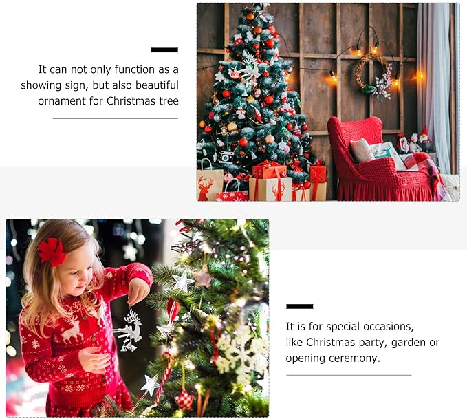 STOBOK Christmas Tree Bell Ornaments Xmas Bell Hollow Reindeer Hanging Decorations Wall Fireplace Window Hanging Christmas Party Supplies 6pcs (Silver)