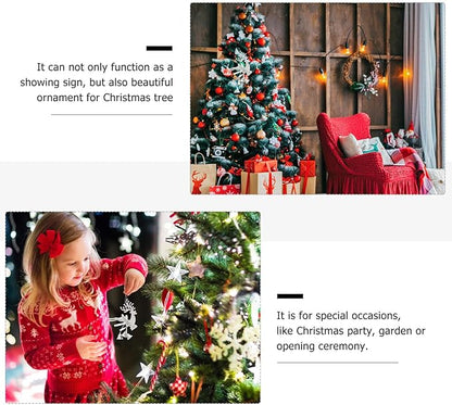 STOBOK Christmas Tree Bell Ornaments Xmas Bell Hollow Reindeer Hanging Decorations Wall Fireplace Window Hanging Christmas Party Supplies 6pcs (Silver)