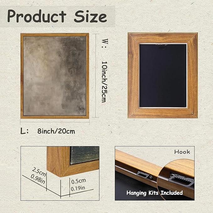 KBKBART Framed Neutral Wall Art, Earthy Abstract Canvas Oil Painting, Minimalist Textural Artwork Wall Decor, Neutral Gallery Art Prints for Bedroom Living Room, Gallery, Gifts for Friends or Family (8"x10")