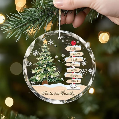 Shaant Personalized Christmas Glass Ornaments 2025, Family Name Christmas Tree Ornaments, Christmas Tree Ornament Family Names 2025, Holiday Keepsake