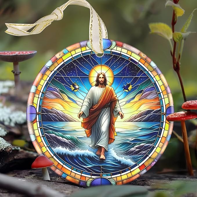 Jesus Christmas Ornament, Religious Tree Decoration, Christian Gift Idea, God-themed Holiday Decor