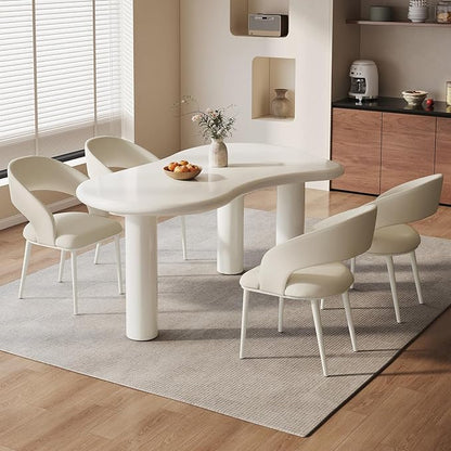 62.2" Dining Table Set for 4, Dining Table with 4 Chairs,Modern Cream Style Dining Table Set for Kitchen, Dining Room