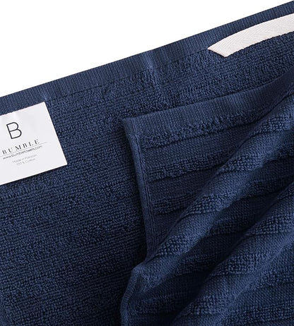Premium Kitchen Towels 6 Pack Large Cotton Flat Terry Absorbent Tea Towels with Hanging Loop Navy Blue 20x28