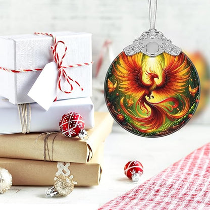 Christmas Ornament, 2025 Ornaments for Christmas Tree, Stained Glass Hanging Ornament, Holiday Ornaments, Unique Gift Idea - Phoenix