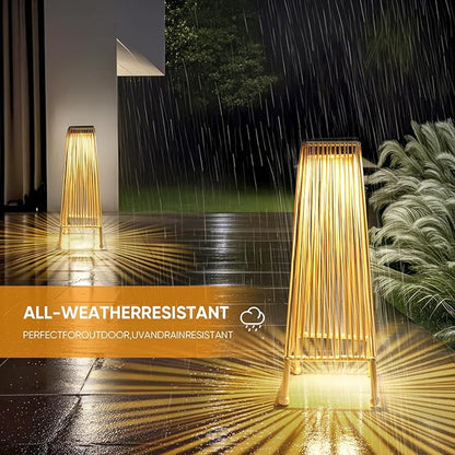 Outdoor Solar Floor Lamp, Upgraded Solar Patio Lamp, Brighter Outdoor Floor Lamp, Auto On/Off Patio Lamps Outdoor for Yard Garden Patio Pathway Lawn Decor 2Pack