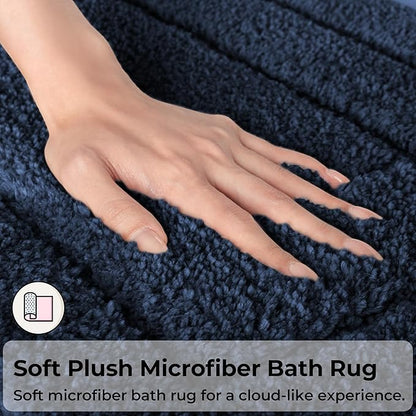 GRANNY SAYS Navy Bathroom Rugs, Bath Mats for Bathroom Non-Slip, Super Soft and Water Absorbent, Extra Large Bath Rugs Washable, Microfiber Bath Rugs for Floor, Tub and Shower, 71" x 24"