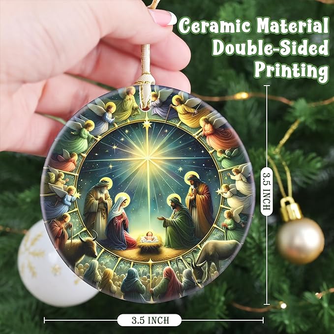 Nativity Christian Gift Ornament - Religious Christmas Tree Decor
