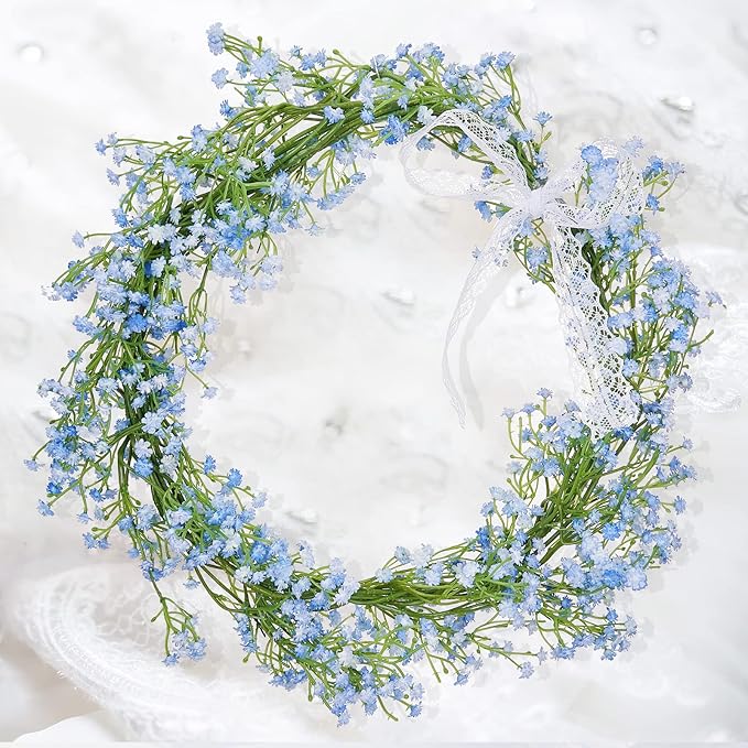 Babys Breath Artificial Flowers,12 Pcs Gypsophila Real Touch Flowers for Wedding Party Home Garden Decoration Blue
