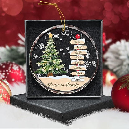 Shaant Personalized Christmas Glass Ornaments 2025, Family Name Christmas Tree Ornaments, Christmas Tree Ornament Family Names 2025, Holiday Keepsake