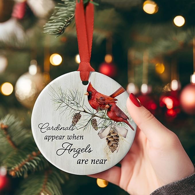 Cardinal Ornament - Cardinal Christmas Ornament - Christmas Memorial Ornament - Remembrance Gifts - Sympathy Gifts for Loss of Loved One