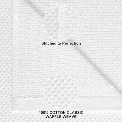 Homaxy 100% Cotton Kitchen Towels and Dishcloths Set, 12 x 12 Inches and 13 x 28 Inches, Set of 8 Bulk Kitchen Towels Set, Ultra Soft Absorbent Dish Cloths for Washing Dishes, White