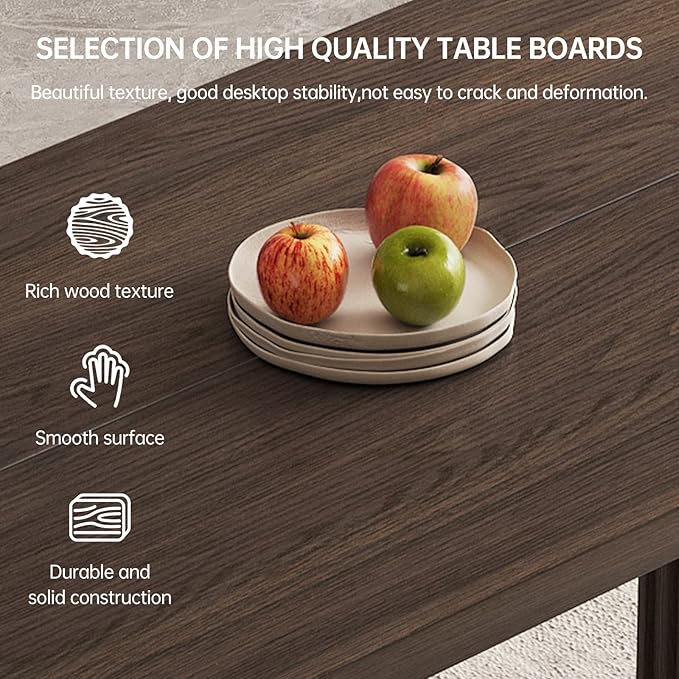 Large Rectangle Kitchen Table, 66.93" Dining Table for 4 to 8 People,Modern Dinner Table with Striped Legs, for Kitchen, Dining Room