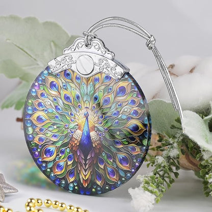 Christmas Ornament, 2025 Ornaments for Christmas Tree, Stained Glass Hanging Ornament, Holiday Ornaments, Unique Gift Idea - Peacock