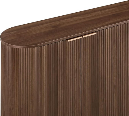 CHITA 70" Sideboard Buffet Cabinet with Storage, Living Room Accent Cabinet with Doors and Adjustable Shelves, for Bar, Kitchen, Walnut