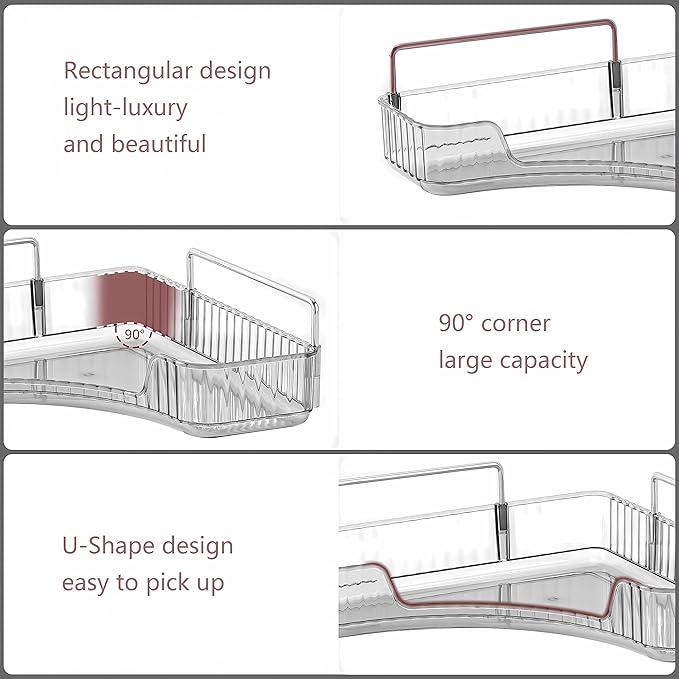 Corner Bathroom Counter Organizer Bathroom Countertop Shelf Makeup Organizer for Vanity Perfume Corner Storage (2 Tiers, Grey)