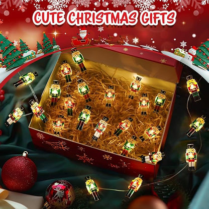 Coquimbo Christmas Decorations Indoor 10FT 30 LED Nutcracker String Lights Cute Fairy Lights Indoor Outdoor for New Year Party, Fireplace, Window, Front Door