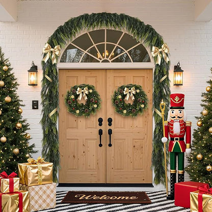 Sherika 1 PCS 6 FT Artificial Norfolk Pine Garlands,Real Touch Gradient Chirsmas Garland, Faux Pine Garland for Indoor Chrismas Decoration Table DIY Wall Decor