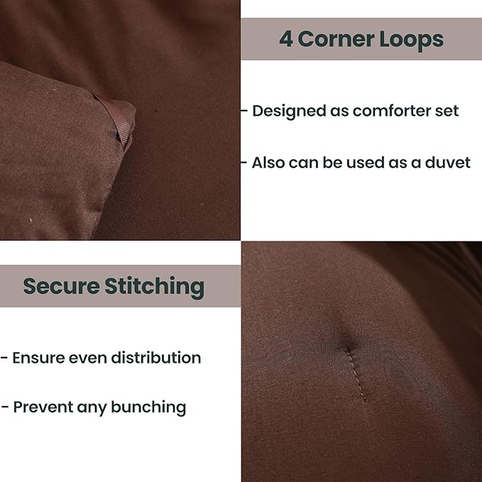 Paxrac Earthy Brown Comforter Twin/Twin XL Size, Neutral 2 Pieces Comforter Set, Lightweight Solid Bedding Set, All Seasons Soft Fluffy King Comforter Set (68x90In Comforter & 1 Pillowcase)