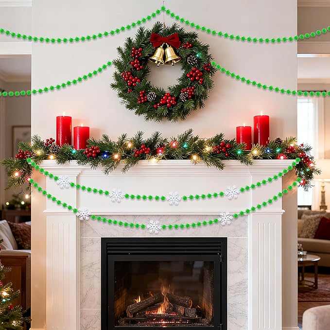 SEPGLITTER Christmas Pom Poms Balls, 1000 Pieces Light Green Glitter Pompoms Pom Poms for Crafts Making DIY Holiday Christmas Decorations Supplies (0.47inch/1.2cm )