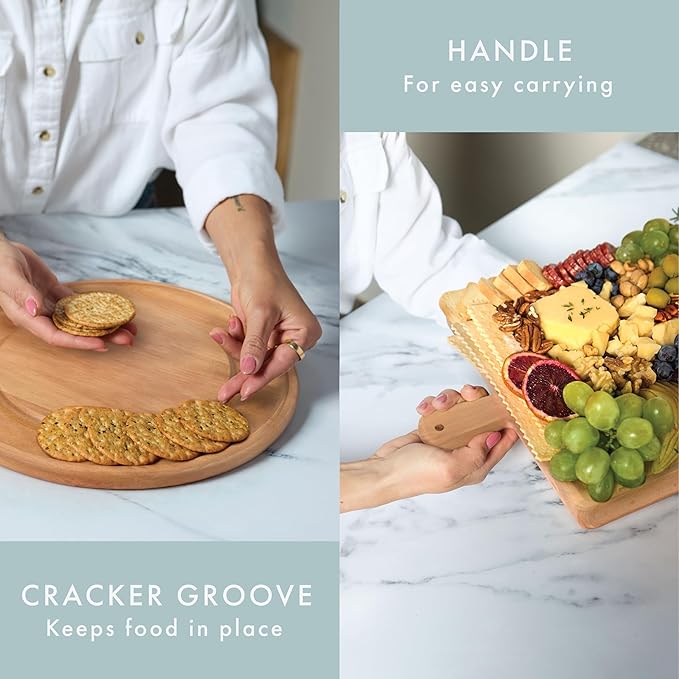Charcuterie Board Set - Solid Wood Cheese Board for Serving with Accessories - House Warming Gifts for New Home, Bridal Shower & Wedding Gift, Birthday Gifts for Women