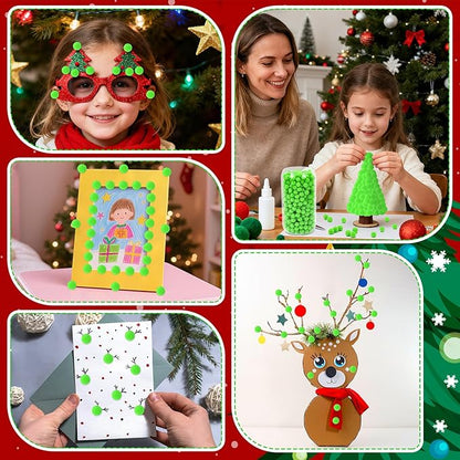 SEPGLITTER Christmas Pom Poms Balls, 1000 Pieces Light Green Pompoms Pom Poms for Crafts Making DIY Holiday Christmas Decorations Supplies (0.4i NCH/1 cm )