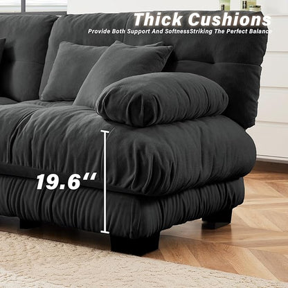 SoarFlash Velvet Sectional Middle Position Sofa, Grey