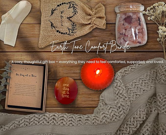 Get Well Soon Gift Baskets for Women - Earth Tone Self Care Package - After Surgery, Sympathy Gifts for Loss of Loved One, Thinking of You/Mothers Day/Grief/Bereavement/Miscarriage Gifts for Women