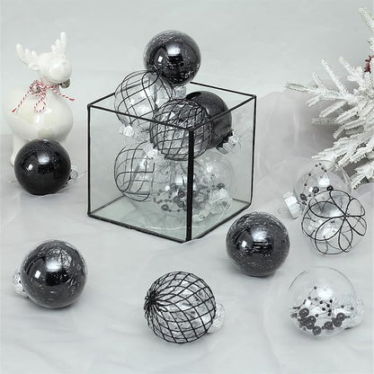 Clear Christmas Ball Ornaments, 30ct Shatterproof Xmas Ball Decorations 2.36" for Halloween Christmas Party