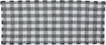 Waffle Runner Rug Bathroom, Long Boho Bathroom Rugs Non Slip Washable Absorbent Checkered Bathroom Mat Quick Dry Farmhouse Bath Mat, 72"x24" Black and White