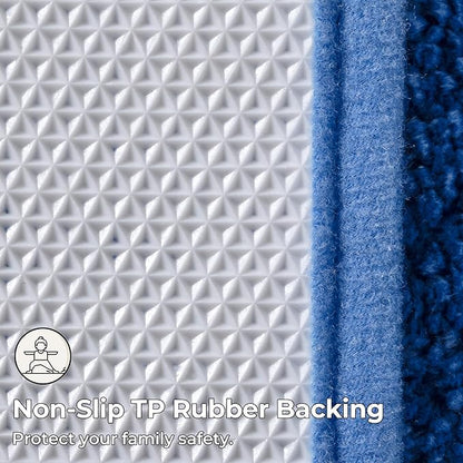 GRANNY SAYS Blue Bathroom Rugs Non Slip, 24" x 48", Large Bathroom Rugs Washable, Bath Rugs for Bath, Absorbent Bath Mats for Floor, Absorbent Shower Rug, Microfiber Bath Mat for Tub