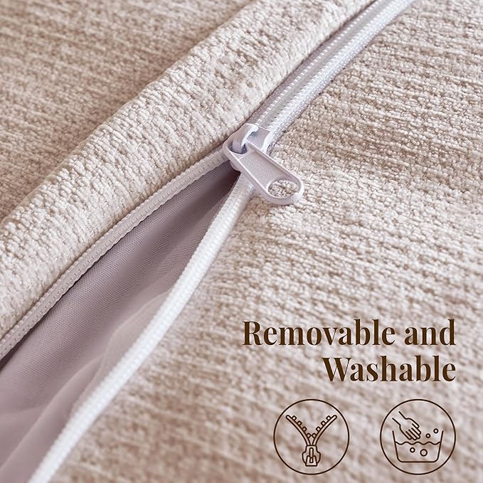 YINIX 102" Oversized Modern Curved Sofa, Minimalist 4-Seat Chenille Couch for Living Room Apartment, Boneless Sectional Floor Lounge Couches with Bohemian Style Pillows, No Assembly