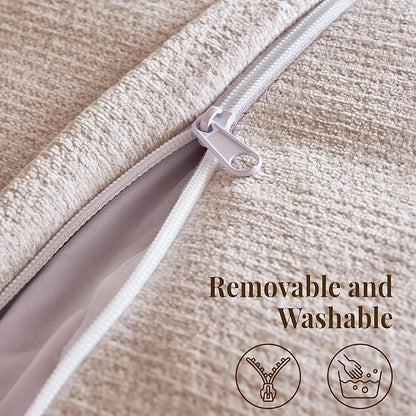 YINIX 102" Oversized Modern Curved Sofa, Minimalist 4-Seat Chenille Couch for Living Room Apartment, Boneless Sectional Floor Lounge Couches with Bohemian Style Pillows, No Assembly