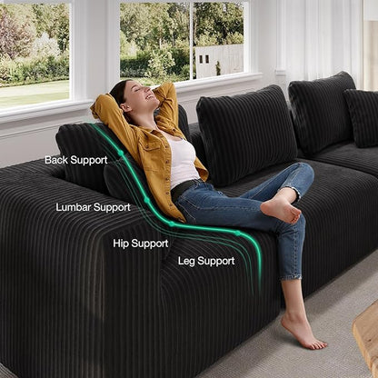 Novilla Modular Sectional Sofa, Modern Cloud Sectional Couch with Smarts Coil™ Support, Upholstered Boneless Couch for Living Room Apartments Bedroom, No Assembly Required (Loveseat)