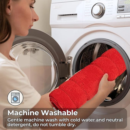 GRANNY SAYS Red Bathroom Rug, 20" x 32", Non-Slip, Absorbent, Washable, Microfiber Bath Mat for Tub, Shower Rugs