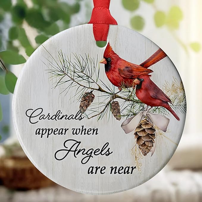 Cardinal Ornament - Cardinal Christmas Ornament - Christmas Memorial Ornament - Remembrance Gifts - Sympathy Gifts for Loss of Loved One