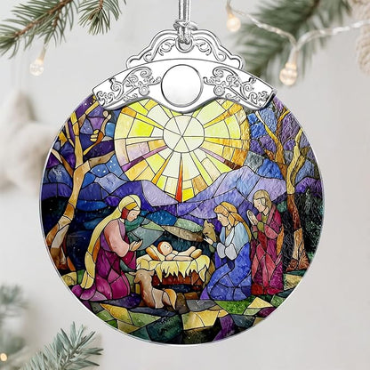 Christmas Ornament, Christmas Tree Decor, Christian Ornament, Nativity Scene, Religious Home Decor, Christian Gifts, Religious Gifts, Gift Exchange, Gift Idea - Pattern E