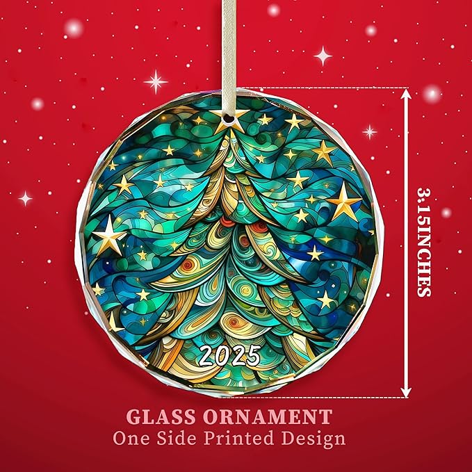 Christmas Tree Ornament 2025,Glass Holiday Decoration,Christmas Ornaments 2025