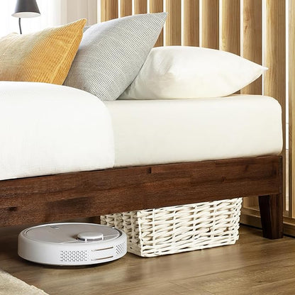 Mellow Naturalista Grand - 12 Inch Solid Wood Platform Bed with Wooden Slats - No Box Spring Needed - Queen (Espresso)