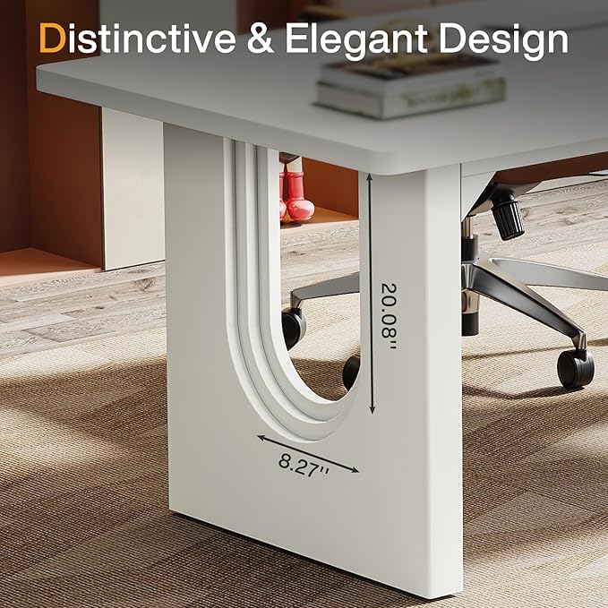 Tribesigns Modern Executive Desk, 70.9" Large Office Computer Desk, Conference Table Meeting Room Table, Simple White Workstation Business Furniture for Home Office