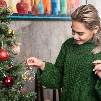 Cardinal Memorial Glass Ornament - “My Mind Still Talks to You” Glass Ornament Keepsake for Loss of Loved One - Remembrance Christmas Hanging Decoration, 3-Inch