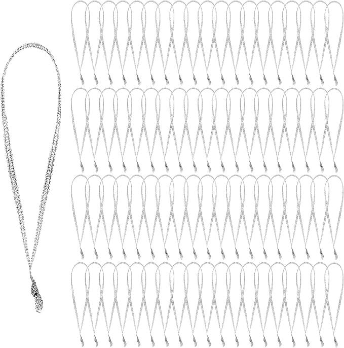 JUNEBRUSHS 300Pcs Christmas Ornament Hangers, Hand Tied String Ties Ornament Loops Thin Ribbon for Ornaments Christmas Tree Hanging Decorations (Silver)