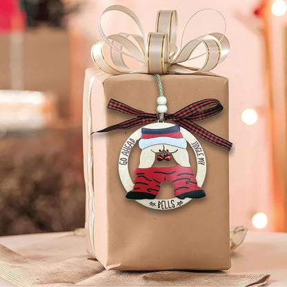 Jingle My Bell Ornaments, Santa Christmas Ornaments 2025, White Elephant Gifts for Women, Jingle Bell Ornaments for Christmas Tree, Funny Wooden Christmas Ornaments 2025