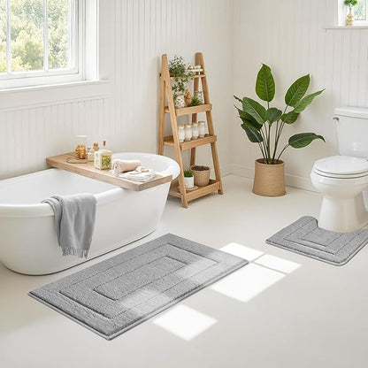 GRANNY SAYS Long Bathroom Rug Mat, Bath Mats Non-Slip, Super Soft and Water Absorbent, Large Bath Rugs, Machine Wash Dry, Bathroom for Floor, Tub and Shower, 24 x 43