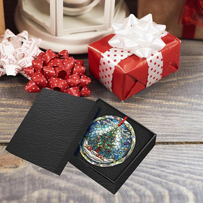 2025 Christmas Tree Glass Ornament - Round Glass Hanging Ornament for Xmas Display - Winter Season Home Accent - Unique Christmas Decoration Gift Idea