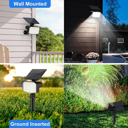 Solar Spot Lights Outdoor Waterproof Adjustable Solar Powered Landscape Lights for Yard 3 Long Time Lighting Modes Spotlights for Pathway Garden Outside Wall Pool Porch- 6 Pack, Cool White