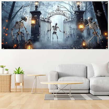 6 x 13 ft Halloween Garage Door Decorations Halloween decorations Witch Door Cover, Hanging Banner, Cauldron Backdrop Mural for Home, Outdoor, Indoor, Spooky Party, Wall, Window (Gates)